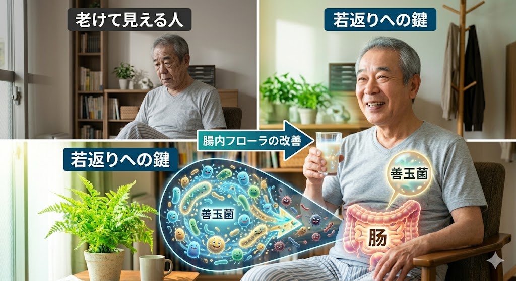 実際の年齢よりも老けて見られてしまうことが多い人は 腸 が老化している 若返りには 善玉菌
